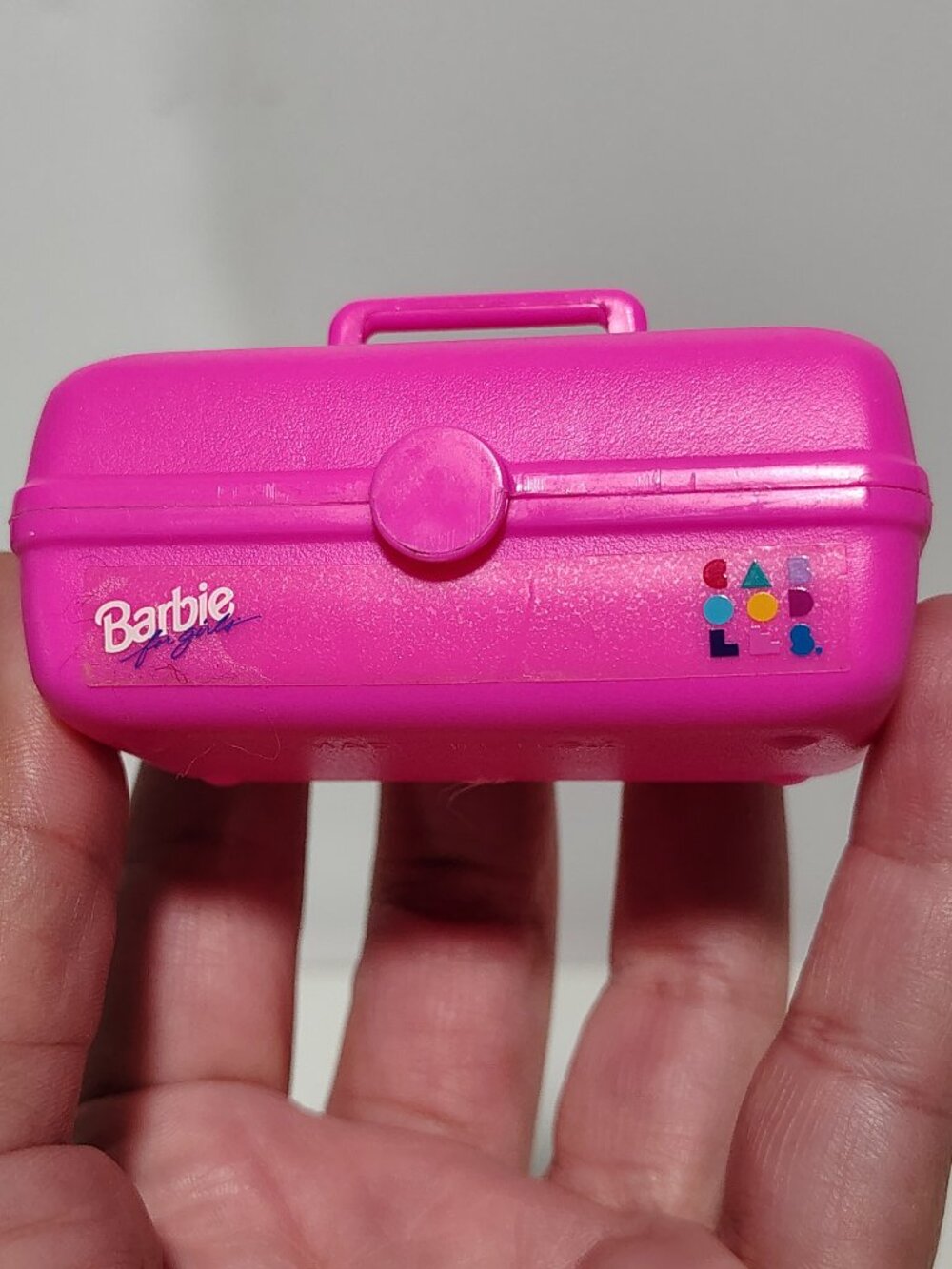Vintage 1992 Barbie Caboodles Hot Pink Makeup Case Doll Accessory Made USA